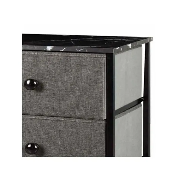 AKTIVE Byråer>Multi-användningskommod - - 8 tyglådor - 80x30x81 cm - Stålram - Träskiva - /Svart