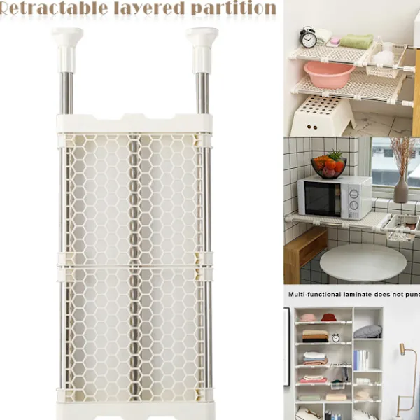 LBSS Hyllor>Nagelfri garderob Skivad Skiljevägg Teleskopskåp Garderob Lagerhylla Lagerskåp Hylla 53-80cm
