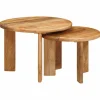 vidaXL Småbord>Nesting Kaffe Bord 2 pcs Brun Massivt mangoträ
