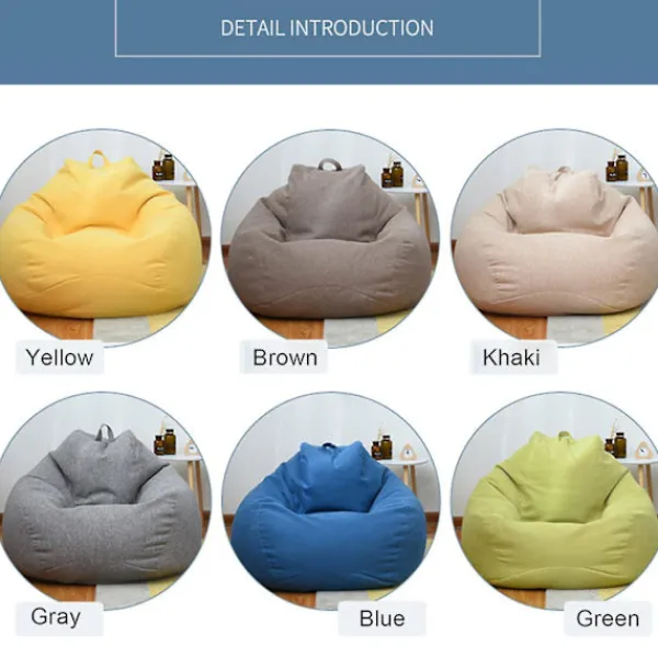 LAIQIANKUA Sittsäckar>Ny design extra stora bönsäckstolar Soffa Cover Inomhus Lazy Lounger För Vuxna Barn Hotsale! 100 * 120cm