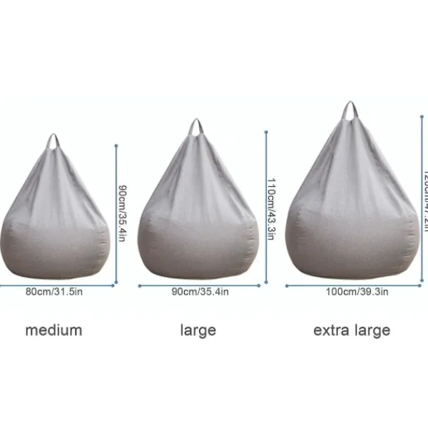 Sittsäckar>Ny design extra stora säckstolar Sofföverdrag inomhus La Lounger för vuxna barn Hotsale Hög kvalitet Grå 100 * 120cm