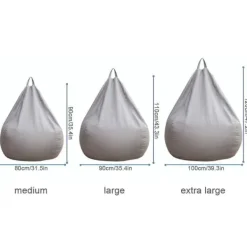 Sittsäckar>Ny Extra Stor Bönpåse Stol Soffaöverdrag Inomhus Lat Lounger För Vuxna Barn Kampanjpris Grå 100*120cm Grå 100*120cm