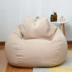 Sittsäckar>Ny extra stor sittsäckstolar Soffa Överdrag inomhus La Lounger För Vuxna Barn Kampanjpris Khaki 80 * 90cm