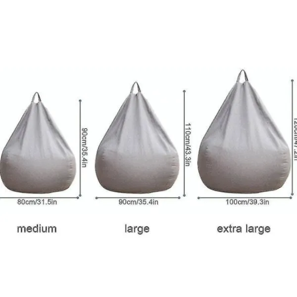 TryggHandla Sittsäckar>Nytt Extra Stort Sittsäck Sofföverdrag Inomhus Lazy Loungers för Vuxna Barn Hotsale! Grå 100*120cm
