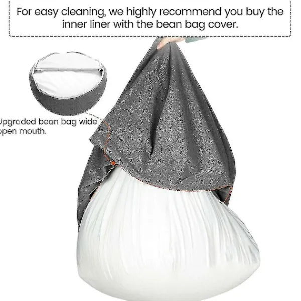 KOOLMEI Sittsäckar>Nytt innerfoder för Bean Bag Chair Coer Stor Lättstädad Soffsits 100x120cm