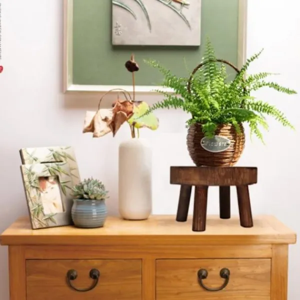 Jettbuying Pallar>Nytt träställ Blomkruka Bashållare Pall Trädgård Flower Di A S