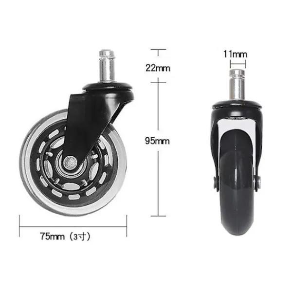 Kontorsmöbler>Office Chair Wheels Replacement Rubber Chair Casters For Hardwood Floors
