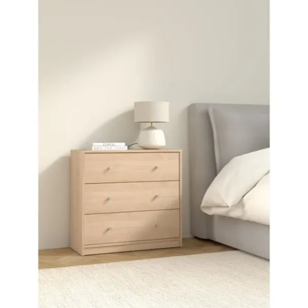 AUCUNE Byråer>OREGON byrå 3 lådor - Ekdekor - L 72 x D 30 x H 68 cm