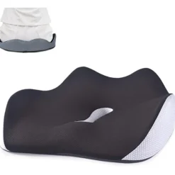 Stolar>Ortopedisk Sittdyna, Sittkudde, Bekväm Sittdyna i Memory Foam, Ergonomisk Kontorsstolsdyna (Svart)-XF32-