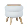 Home4You Sittpuffar>Ottoman/ bord HANA D40xH41cm, vit, med förvaring