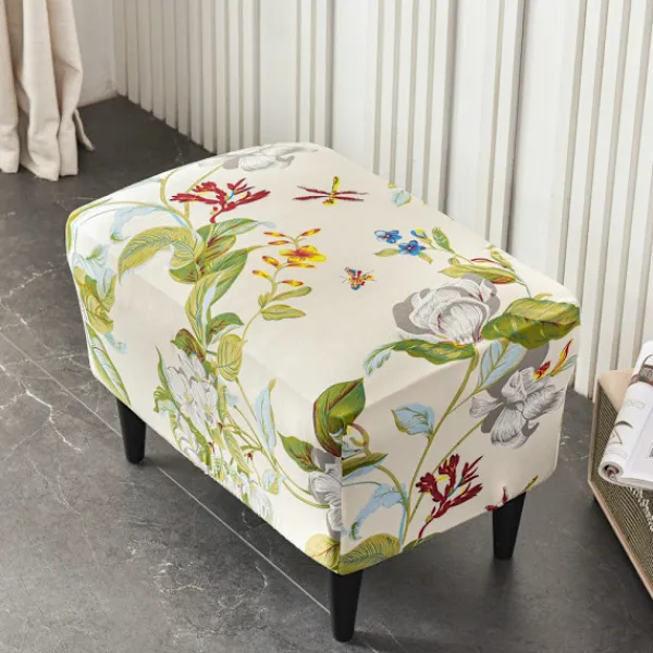 Sittpuffar>Ottoman Slipcover Stretch Ottoman Covers Rectangular, Footstool C