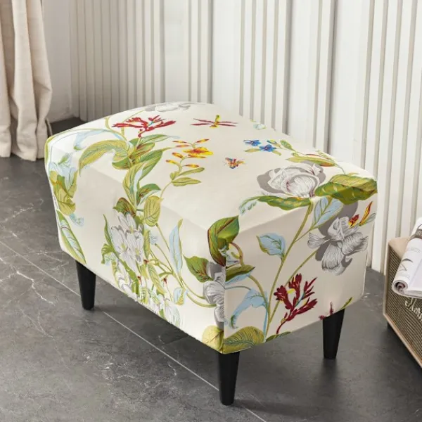 Sittpuffar>Ottoman Slipcover Stretch Ottoman Covers Rectangular, Footstool C