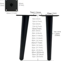 Småbord>4-pack 30 cm bordsben i metall för moderna möbler, byrå, skåp, bord, stol, ottoman, ersättningsben för möbelstöd, 800 kg kapacitet