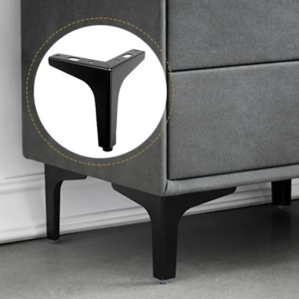 Pallar>4-pack 10 cm svart metall möbelben - för skåp, soffa,