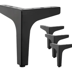 Soffbord>4-pack 10 cm svarta metallmöbelben - för skåp, soffa, soffbord
