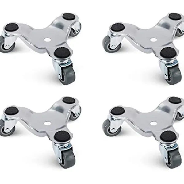 Stolar>4-pack 6 tum Stål Tri-Dolly Set för att Flytta Möbler och Apparater 220 kg Lastkapacitet