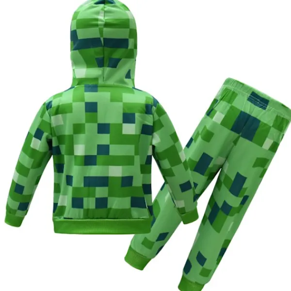 Stolar>2-pack Barnkostymer Minecraft för barn, långärmad tröja med huva och byxor-FA- 120cm