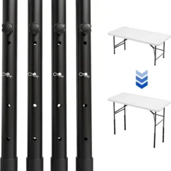 Matbord>4-pack Bordsbensförlängare för Fällbord, Bordsbensförlängare för Böjda och Raka Ben, Justerbara Bordsbensförhöjare för Fällbord, Bordshöjd för