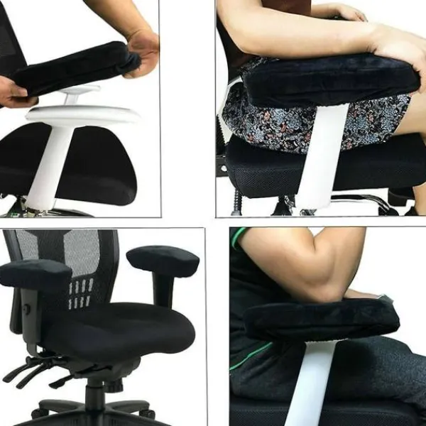 Kontorsmöbler>2-pack ergonomiska armstöd i memory foam för stolar, bekväma armstöd för kontorsstolar
