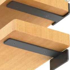 Hyllor>6-pack Flytande Hyllkonsoler, 15 cm Kraftiga Industriella Hyllkonsoler, Svarta Metall L-konsoler för Hyllstöd D
