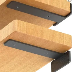 Hyllor>6-pack Flytande Hyllkonsoler, 15 cm Kraftiga Industriella Hyllkonsoler, Svarta Metall L-konsoler för Hyllstöd D