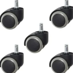 Kontorsmöbler>5-pack hjul, tysta universella kontorsstolshjul, stolhjul, för stolhjul hårda golv, rullande hjul (grå)