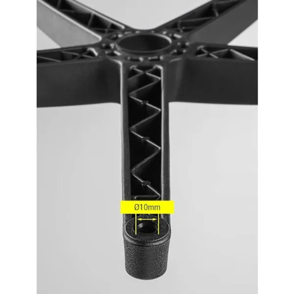 Kontorsmöbler>5-pack hjulset, hårda golvhjul för kontorsstol, hjulset = 5 hjul för skrivbordsstol, svart, stiftstorlek 10mm, diameter 50mm