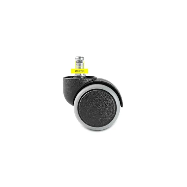 Kontorsmöbler>5-pack, hårda golvhjul för kontorsstol, set med 5 hjul för skrivbordsstol, svart, stiftstorlek 10 mm, diameter 50 mm