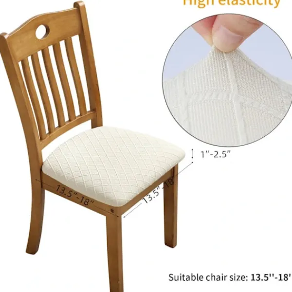 Matgrupper>6-pack Jacquard Stretch Stolsöverdrag för Matsal, Avtagbara & Tvättbara