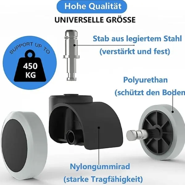 Kontorsmöbler>5-pack kontorsstolsrullar 11mm / 22mm ersättning hårt golv för spelstolar, snurrstolar, pr