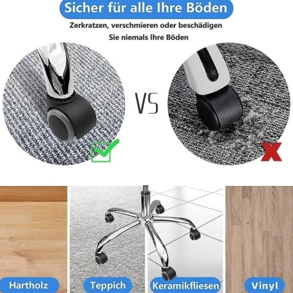 Kontorsmöbler>5-pack kontorsstolsrullar 11mm / 22mm ersättning hårt golv för spelstolar, snurrstolar, pr