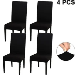 Stolar>4-pack matstolsöverdrag i stretch, avtagbara och tvättbara