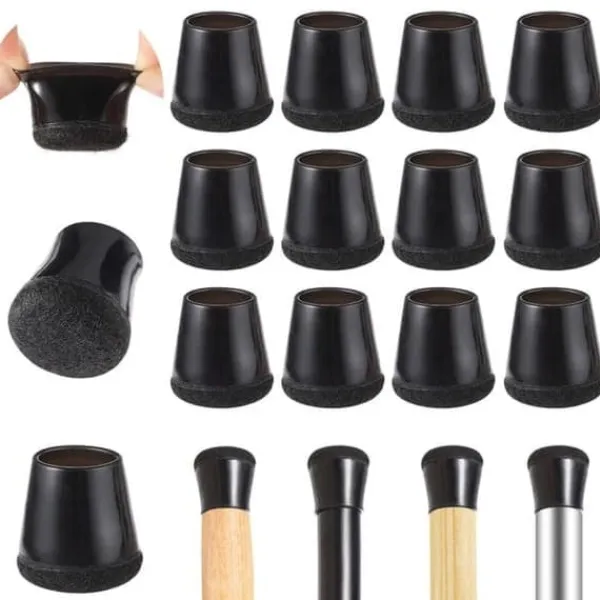 Stolar>40-pack Möbeltassar / Stolsbensskydd med Filt – Silikon Golvskydd för Stolsben 15-18 mm
