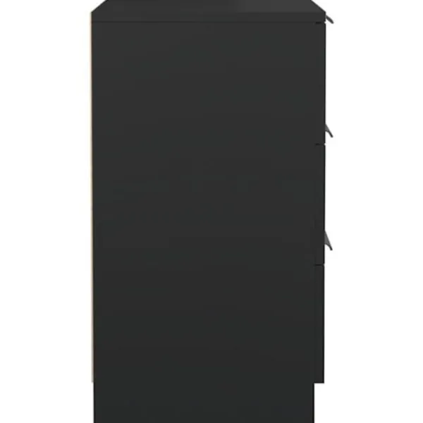 DÉCOSHOP26 Byråer>2-pack nattygsbord med 3 lådor 40 x 36 x 65 cm svart ingenjörsträ DEC035570