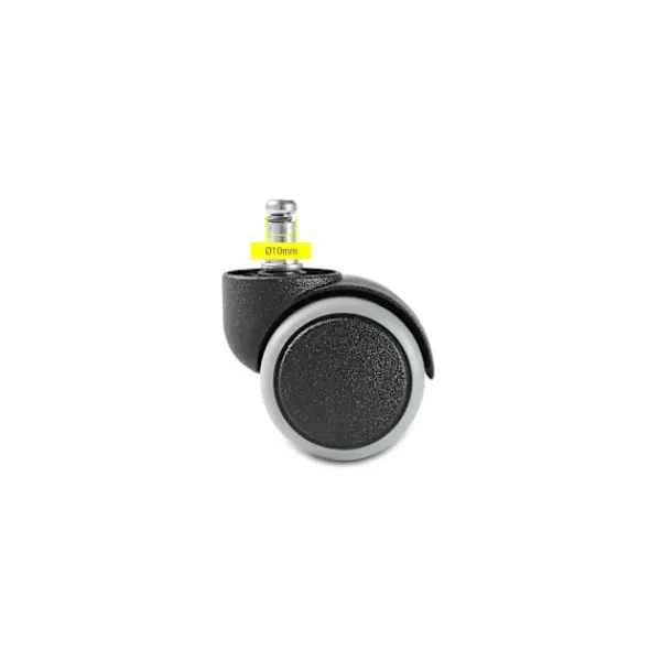 Kontorsmöbler>5-pack Rullset, Hårdgolvsrullar för Kontorsstol, Rullset 5 Hjul för Skrivbordsstol, Svart, Stiftstorlek 10mm, Diameter 50mm