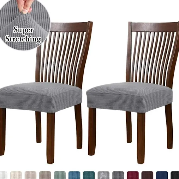 Stolar>2-pack Stolsitsöverdrag i Stretchspandex, Sitsdynor för Matplats, Köksstolar, Avtagbara och Tvättsbara