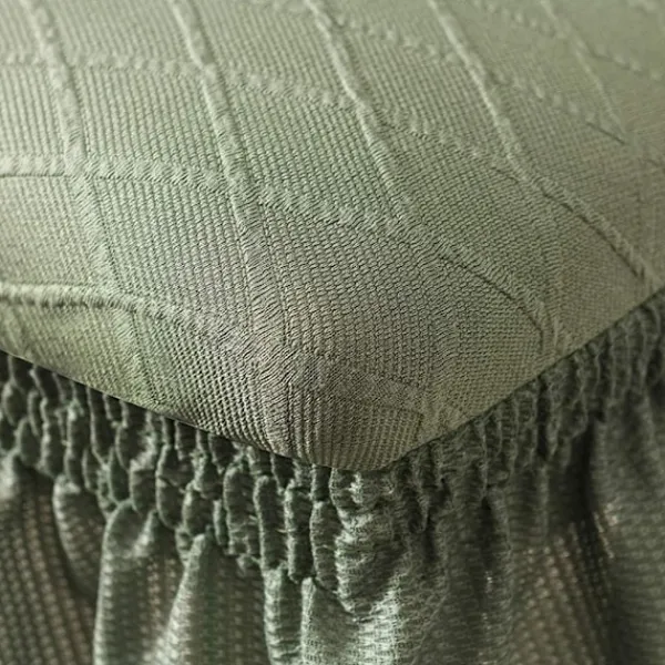 Stolar>2-pack Stolsöverdrag Jacquard Stolsöverdrag med Lång Kjol Hög Stretch Avtagbart Tvättbart Stolsöverdrag (Grön, 2 st)