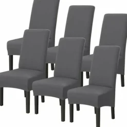 Stolar>6-pack tvättbara universal stolsöverdrag i stretch-mikrofiber