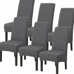Stolar>6-pack Tvättbara Universella Stretch Stolsöverdrag i Mikrofiber