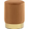 vidaXL Sittpuffar>Pall brun och guld sammet 28 x 36 cm