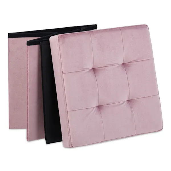 B2X Sittpuffar>Pall i rosa sammet