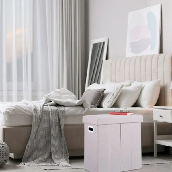 B2X Pallar>Pall med förvaringsutrymme beige