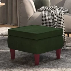 vidaXL Sittpuffar>Pall med träben mörkgrön sammet