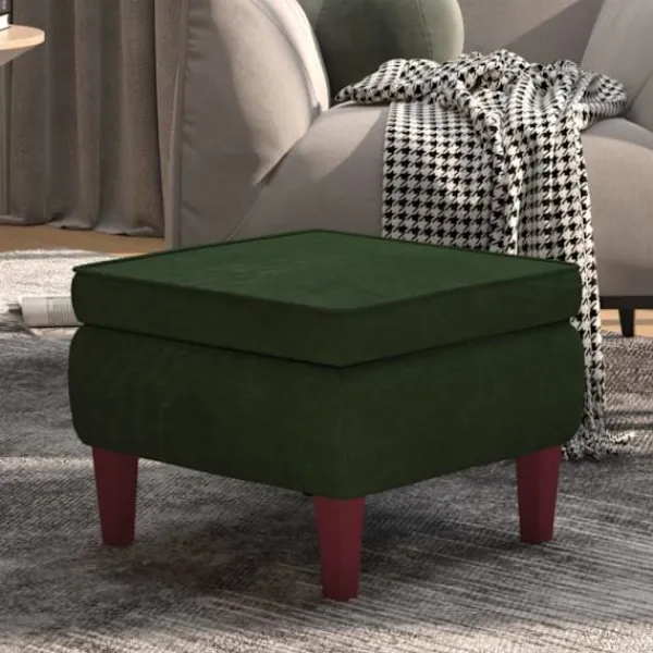 vidaXL Sittpuffar>Pall med träben mörkgrön sammet