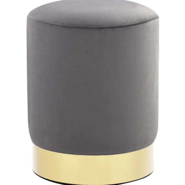 vidaXL Sittpuffar>Pall mörkgrå och guld sammet 28 x 36 cm