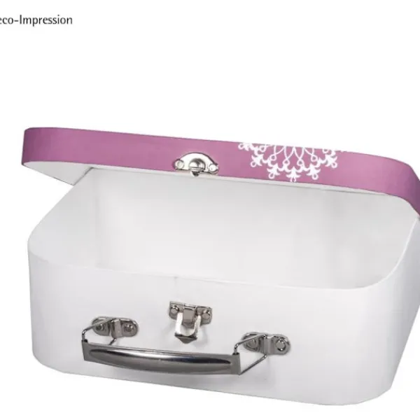 Kistor & Koffertar>Pappersmaché-låda som mäter 25,5*18,5*10 cm, med metallhandtag, naturfärgad pappersmaché, 25,5*18,5*10 cm