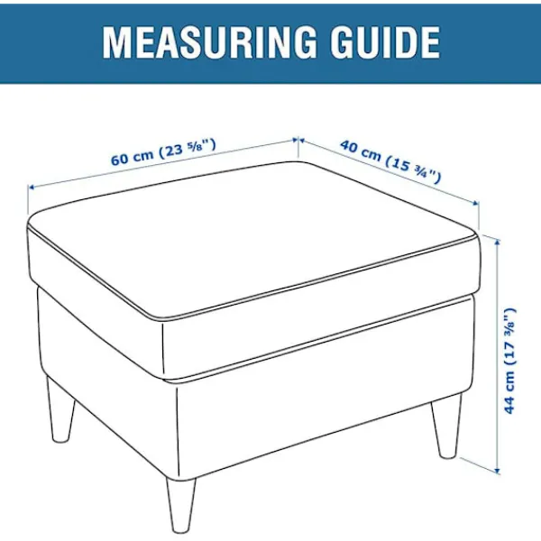 Sittpuffar>1PC(Vit Fjäder) Ottoman Överdrag Rektangulär Stretch Ottoman Cove
