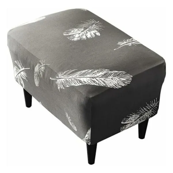 Sittpuffar>1PC(Vit Fjäder) Ottoman Överdrag Rektangulär Stretch Ottoman Cove