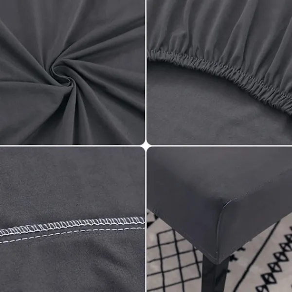 Stolar>{PL} Stolsöverdrag Set om 4 eller 6, Stretch Avtagbart Tvättbart Stolsöverdrag Dekoration Skydd Sittplatsöverdrag för Hotell grey-tfrf grey 4 st