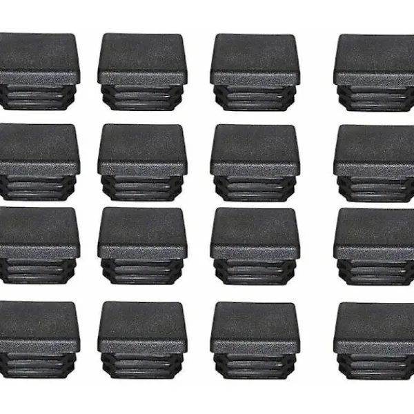Stolar>Plastplugg 40x40mm Ändlock Fyrkantsrör Svart Plast Ändpluggar Ändlock för Trampolin Möbelben 16ST